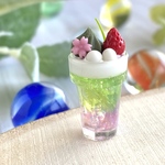 384 ＊抹茶ソフトの春色ドリンク＊　ミニチュア　ドリンク