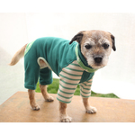 犬服 モンキー ロンパース 星柄×薄手のスウェット生地 エメラルドグリーン
