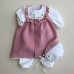 mikarin5710様ご依頼品　コロコロりんごがころがって・・・ リネンのベビードレス