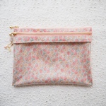 LIBERTY　アシュテッド　ダウンシャーヒル　Ashtead(Downshire Hill)　ビニコのクリアまど付きwファスナーポーチ　21×15cm