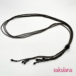黒いビーズのネックレス  ループタイ