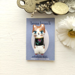 ネコ　beans brooch　（お豆ちゃん）