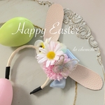 Happy Easterカチューシャ(アイボリー)♡春♡イースター♡犬猫用アクセサリー♡ペット用アクセサリー♡カチューシャ♡トリミング♡撮影用♡おうち撮影
