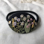 お花畑 刺繍ヘアゴム/ブローチへ変更可能