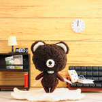 手のひらサイズのぬいぐるみ　ダークブラウンくまさん★キーホルダー加工出来ます☆