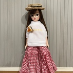 復刻版初代リカちゃん＊フリルティアードスカートのセット・チーズケーキブローチ