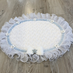 rie-marie様✨御専用でございます　　　　　　ホワイトスクロールファ〜カフェマット✨犬用　楕円形（62×52ｾﾝﾁ程）
