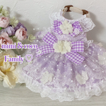 💜 可愛いチェックリボンのドレスハーネス 💜