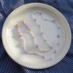 《ﾏｽｸﾁｪｰﾝ紫》 フラワーマスクチェーン¦Flower mask chain purple