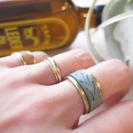 オリーブの葉の刻印の育てるリング【10.5mm幅】【６色】【刻印可能】