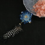 ～睡蓮とタッセルのヘアクリップ～《ディープブルー》