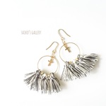 fringe cross pierce  ーblack