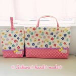レッスンバッグ&シューズ袋セット＊ユンソナ×YUWA＊お花