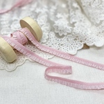 ＊再入荷＊1m 可愛い フリル ゴムブレード ライトピンク BK220306 ハンドメイド 手芸 素材 材料 DIY
