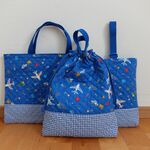 wanitama様オーダー品＊入園3点セット＊飛行機＊ブルー