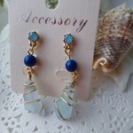 シーグラスの海色ピアス