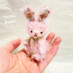 モヘアの チビうさ ちゃん テディベア ぬいぐるみ オビツ11 Tamubear