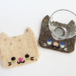 ねこのひたいコースター★羊毛フェルト★ちょい置きマットにも♪