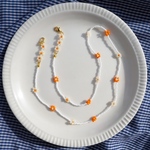 《ﾏｽｸﾁｪｰﾝ》フラワーマスクチェーン オレンジ ¦flower maskchain orange col