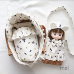ezarina様専用　ソランちゃん　クーファンとお出かけポシェット2点セット　バスケット×デルフィニウム