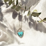  《silver925》heart turquoise ❃ key charm necklace ✴︎