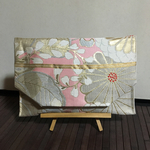 花柄のクラッチバッグ　着物（帯）リメイク