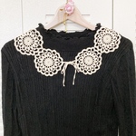 レース編み丸モチーフつけ襟