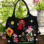 ブタちゃん親子刺繍　トートバック