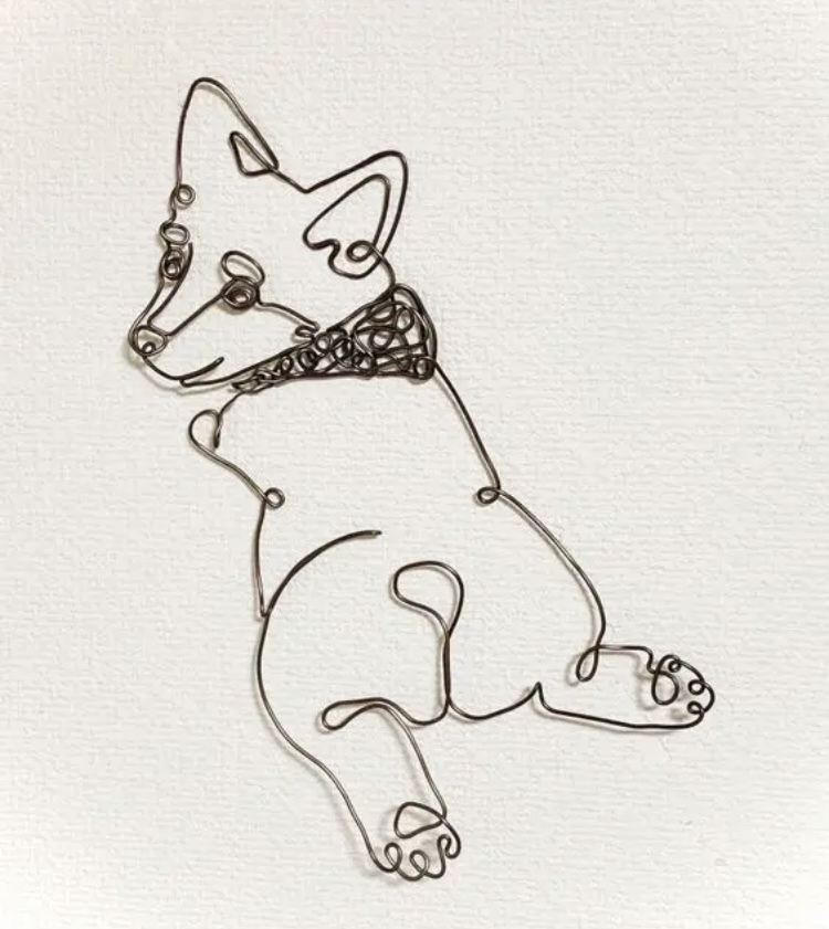 コーギーのもふもふお尻がかわいいワイヤーアート コーギーのもふもふお尻がかわいいワイヤーアート コーギーの