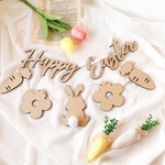 【木製　イースター　ガーランド　レターバナーセット　】 木製バナー　飾り付け　Easter うさぎ　Happy easter 月齢フォト　木製ガーランド　年賀状フォト　復活祭　年賀状　干支飾り