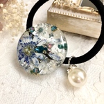 Jewelフラワー　ヘアゴム  チャーム付き