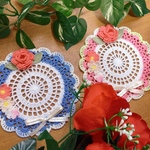 レース編み ドイリー コースター2枚セット 🌷🌸🌺🌻