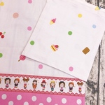 給食用大判ランチョンマット40×50&巾着　お洒落な女の子柄