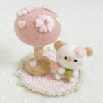 お花見くまちゃん♡桜の木と三色団子
