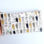 と〜んちゃん様リクエスト品💖洗濯ねこ😽　ラミネートシンプルお財布ポーチ、マスクポーチ　20cmファスナー