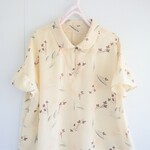 サラリと心地良いブラウス 　ピンクのチューリップ　