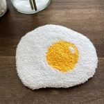 目玉焼きコースター🍳ドールラグ パンチニードル 刺繍