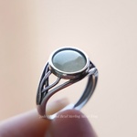 ビルマ翡翠/Round Bezel Sterling Silver Ring
