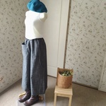 鉄媒染風袴みたいなワイドパンツ～グレー～