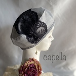 🌟capella🌟 黒の幅広レースが上品　サマーウールのベレー帽　夏もシックに　母の日にも