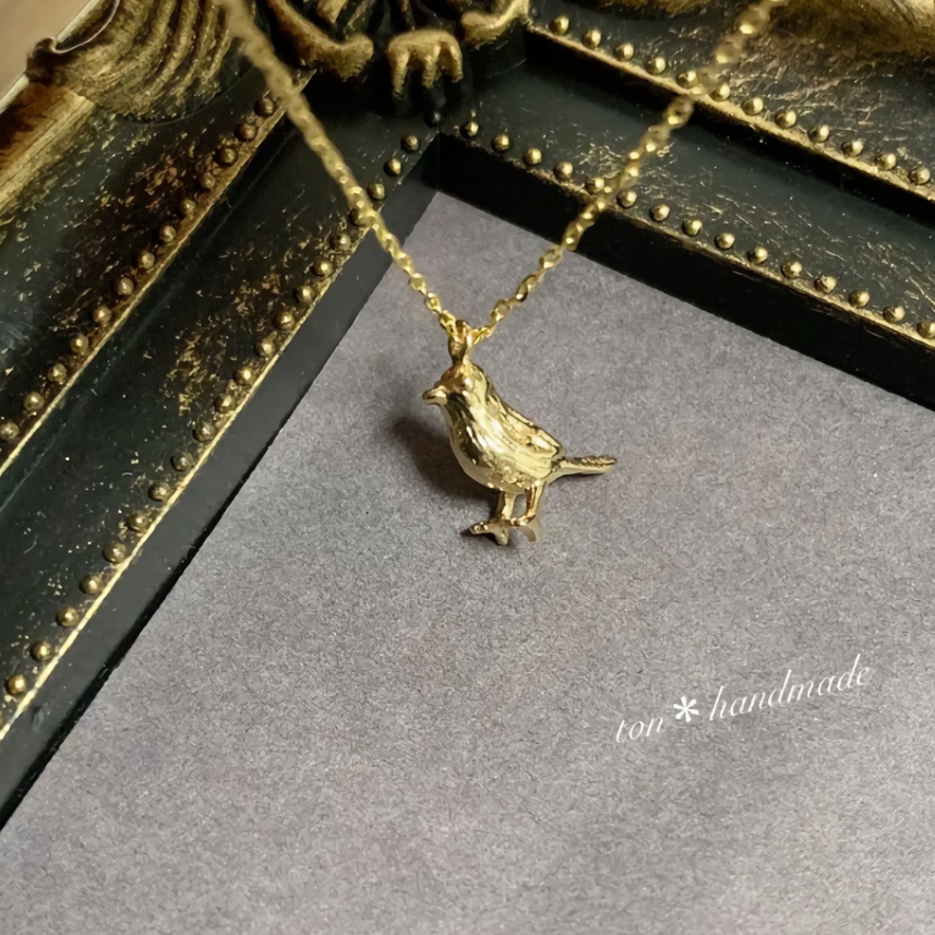 小鳥 ＊ ネックレス 14kgfチェーン変更可 ゴールド バード 鳥