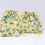 新柄♪小花もようのお弁当袋&コップ袋☆クリーム