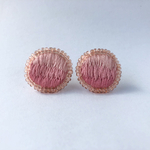 ピンクグラデーションのピアス＊オレンジビーズ