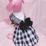オーダー 犬 服　ギンガムフリル　ワンピース　犬服