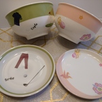 さくら色の和モダンお茶碗&小皿   別売りでペアあり プレゼントに！