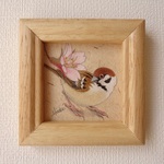 色鉛筆画　「びっくり！①」　（原画・額入り）