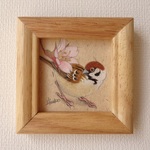 色鉛筆画　「びっくり！②」　（原画・額入り）