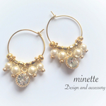 再販☆mini★パールフープピアス