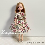 ◎リカちゃん　サーキュラーワンピース　フラワー
