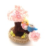 【受注制作】インコがとまる桜の木